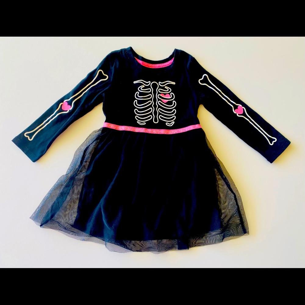 Cat & Jack Halloween Skeleton Dress 4t